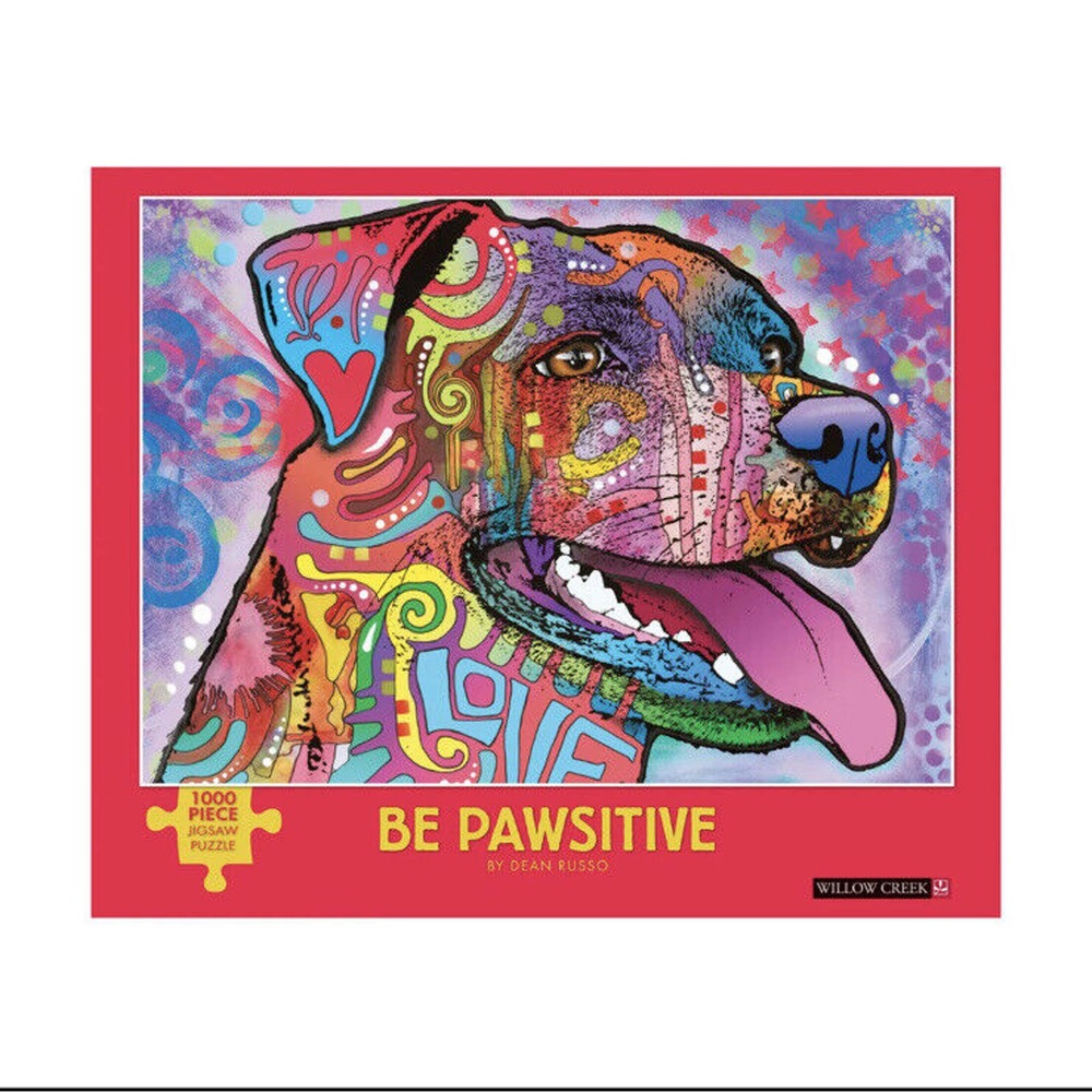 New - Willow Creek Press Dean Russo - Be Pawsitive: 1000 Pcs Ages 12+ Dog Puzzle